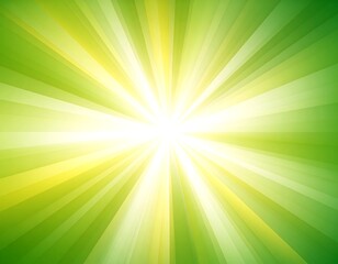 Obraz premium A green and yellow sunburst pattern radiates from a white center