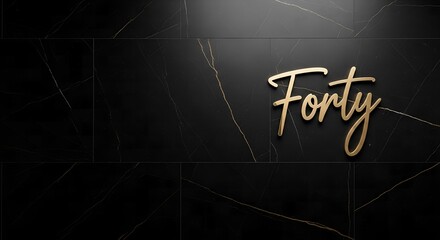 Neon forty sign glowing in dark vintage background for milestone celebration business success anniversary concept
