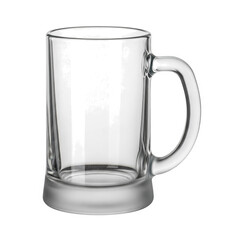 Clear glass mug isolated on transparent background