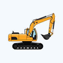 Yellow Excavator on Tracks