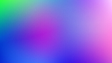 Abstract colorful gradient vector background with noisy grainy texture overlay. Soft blurred holographic pastel colors blending from green to pink for trendy poster or social media design. © itlada