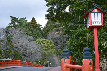 橋から見る霧島神宮