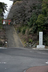 霧島神宮の階段のある鳥居