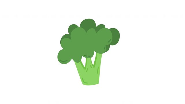Animated cartoon broccoli healthy eating vegetable nutrition