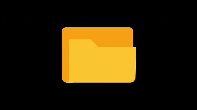 Folder Storage motion icon. Digital file folder opening animation for data organization, document storage, and computer database