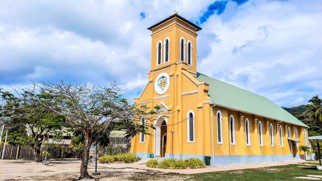  Catholic  сhurch Notre Dame de L'Assomption. La Digue, Seychelles.
