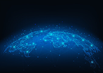 Global network connection with World map 