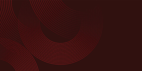 Abstract elegant red background with golden curved lines and lighting effect sparkle. Luxury template award design.