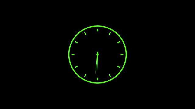 Minimalist wall clock design featuring black stencil-style numbers 12, 3, 6, and 9 with a single hand pointing to twelve o'clock on a textured off-white background.