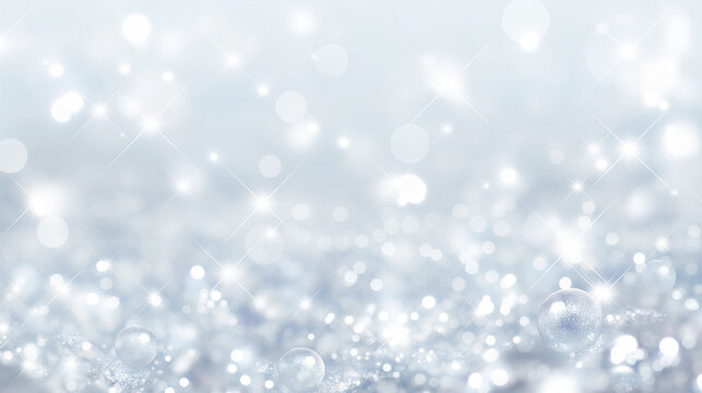 コスメやファッション、ウェディングや誕生日イメージ　キラキラ輝く青い光のボケとラメのテクスチャ背景