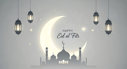 Celebrating the beauty of eid al-fitr with traditional decorations and lanterns