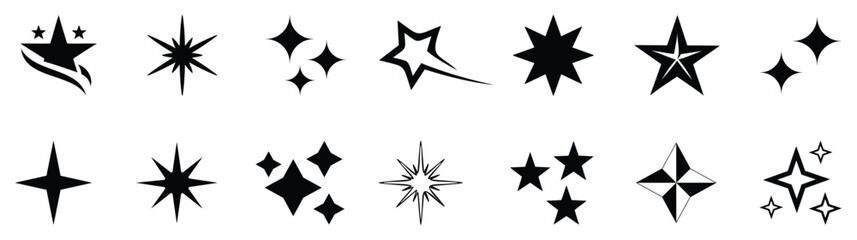 Fototapeta premium Star sparkle icon. Vector illustration. Effect shine, glitter, twinkling and clean. 