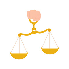 Justice Scales and Law Symbols Illustration 