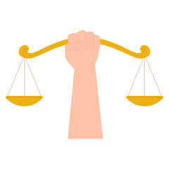Justice Scales and Law Symbols Illustration 