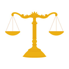 Justice Scales and Law Symbols Illustration 