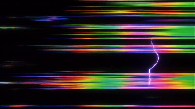 Abstract digital glitch streaks and electric light lines create a tense, modern tech mood, ideal for cyber, error, transition effects, and futuristic motion graphics.