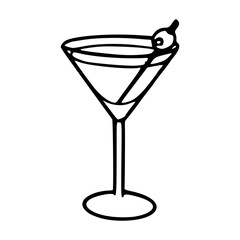 modern style martini glass outline graphic
