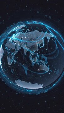 leaked information spreading across global map with illuminated connections showing international data leak