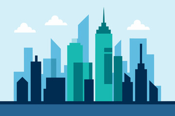 Obraz premium Gangnam Skyline Vector Illustration 