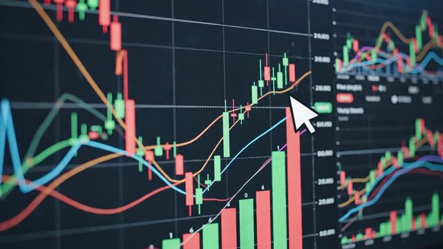 Stock market data analysis with graph display for investment strategy