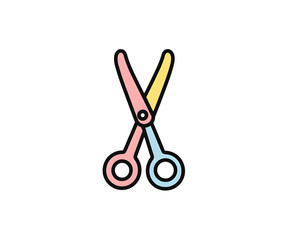 Cute Child Safe School Scissors Doodle Illustration PNG Transparent Background