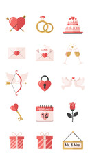 Valentines Day Symbols and Icons Collection 1.