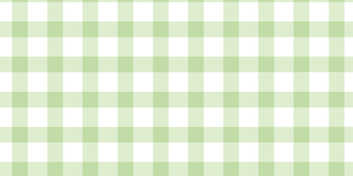 Modern Green and white plaid fabric texture background. Seamless pattern checkered wallpaper.Vector