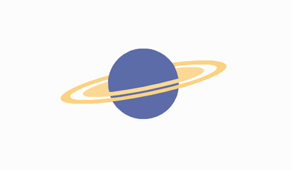 Solid Saturn Planet Icon Vector Illustration for Space Design © MdMursalin