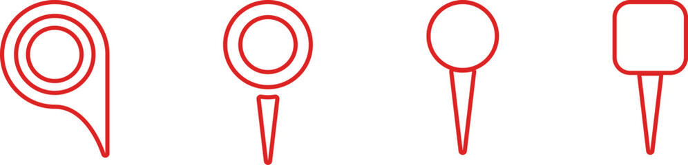 Obraz premium Navigation and location pin icons set, GPS map pointer, direction symbols, tracking.