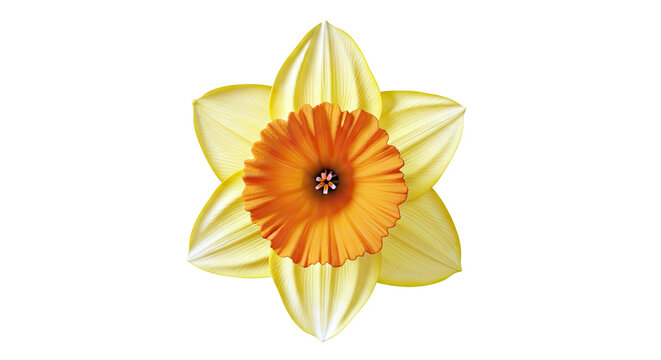 Yellow Daffodil Flower with Orange Trumpet