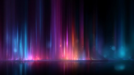 Vibrant light beams converge in a mesmerizing display of colors against a dark backdrop