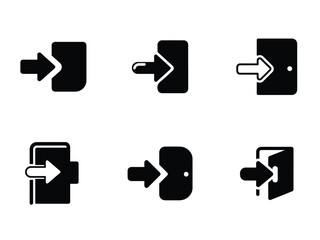 Login arrow solid icon vector