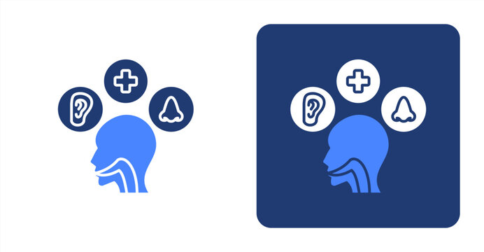 Otolaryngology icon, with contrast background.