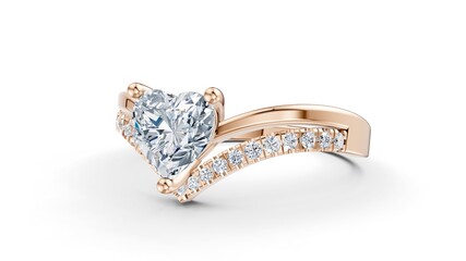 Fashion Chevron Jewelry Ring with Heart Shaped Stone