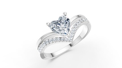 Naklejka premium Heart Gemstone Ring for Valentine Concept