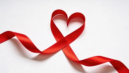 Red Ribbon Infinity Symbol Promise Day Isolated on White