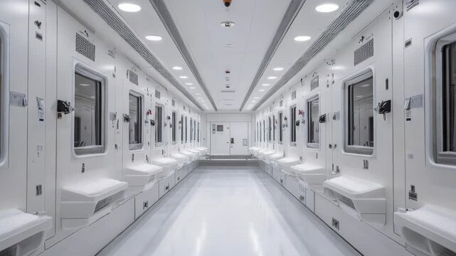 selective focus modern milking station in certified organic facility