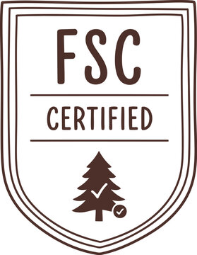 FSC Certified Badge Icon for Sustainable Forestry and Eco-Friendly Product Packaging Labeling
