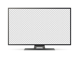 Realistic TV screen. Large television display mockup. Blank TV template.