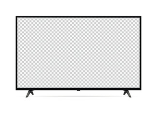 Realistic empty TV frame, mockup of a large modern black TV