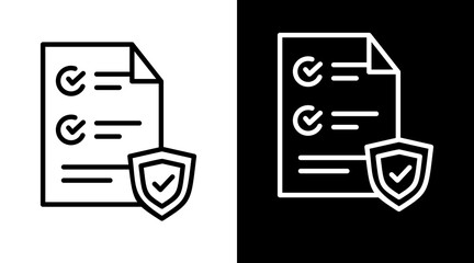 Insurance White Icon Set Vector 