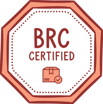 BRC Certified Badge Icon for Food Safety and Quality Assurance Packaging Compliance