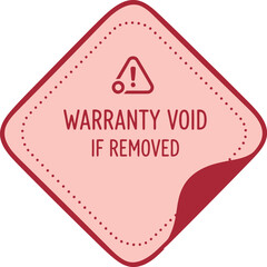 Obraz premium Red Warranty Void If Removed Sticker Icon for Product Security and Tamper Evident Labeling