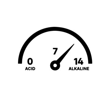 icon of a pH scale range from 0 to 14. This iconic representation focuses on the fundamental spectrum of acidity and alkalinity, making it a perfect universal symbol for chemical balance and pH testin
