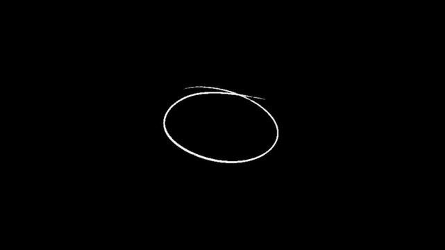Hand-drawn animated circles highlighting focus.
