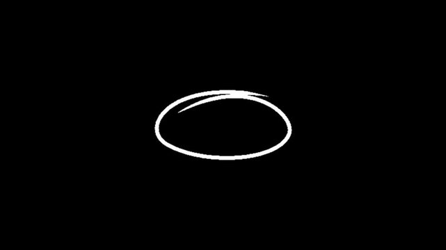 Hand-drawn animated circles highlighting focus.