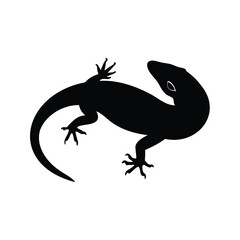 Obraz premium skink silhouette vector illustration, A sleek lizard silhouette vector illustration with detailed body and legs for nature-themed designs