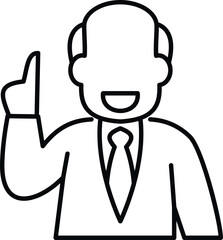 Obraz premium Businessman giving an idea, having an insight, or giving advice