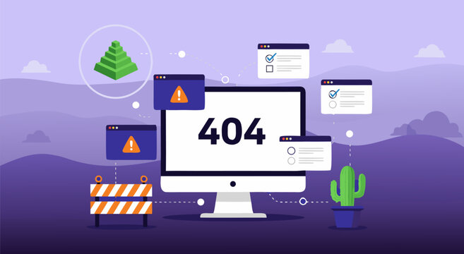 404 error page not found vector illustration concept for website development and digital technology