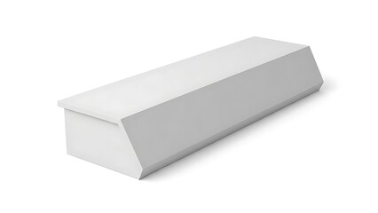 Fototapeta premium White rectangular box with angled sides and flat white box flat packaging product display